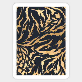 Tiger Fur Pattern (Navy & Gold) Sticker